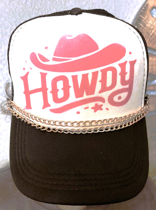 Howdy Trucker Hat with Chain