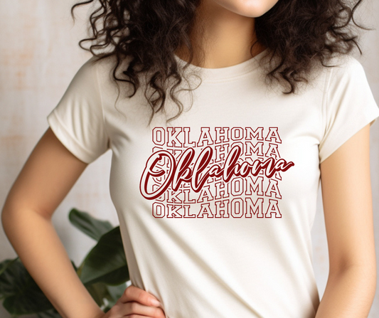 Oklahoma- Crimson and Cream T-Shirt